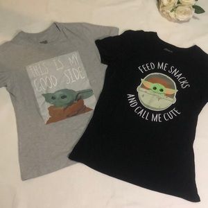 Star Wars 2 baby yoda tee shirts Size M